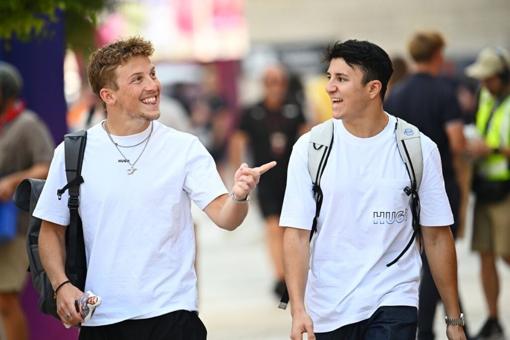 Liam Lawson beats Isack Hadjar in wild Red Bull drift kart battle Liam Lawson beats Isack Hadjar in wild Red Bull drift kart battle