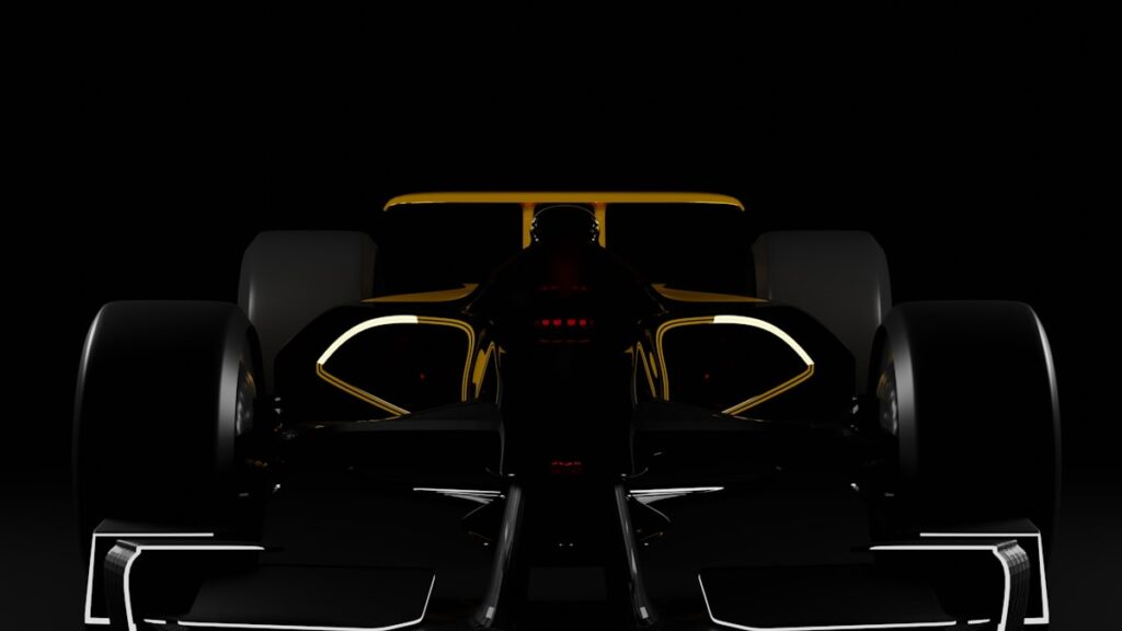 Monoplace de Formule 1 plaquée au sol illustrant l'effet de sol